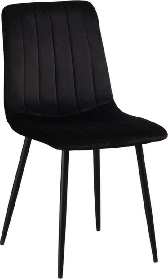 ZaZa Home & Office Zaza Home Jayden Fluwelen Eetkamerstoelen Zwart