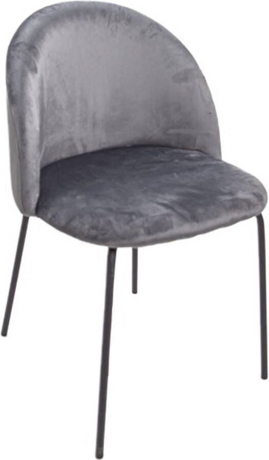 ZaZa Home & Office Zaza Home Sam Fluwelen Eetkamerstoelen Grijs