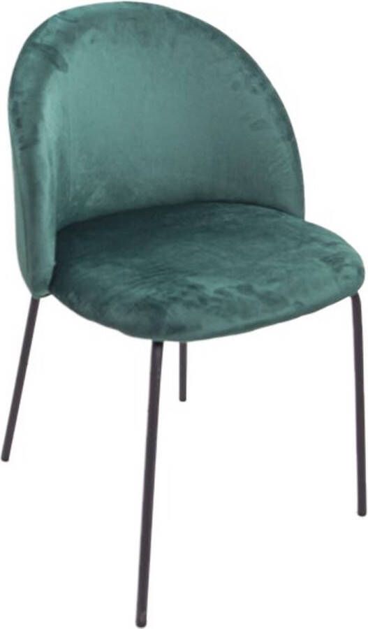 ZaZa Home & Office Zaza Home Sam Fluwelen Eetkamerstoelen Groen Set Van 2