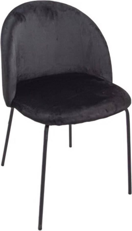 ZaZa Home & Office Zaza Home Sam Fluwelen Eetkamerstoelen Zwart