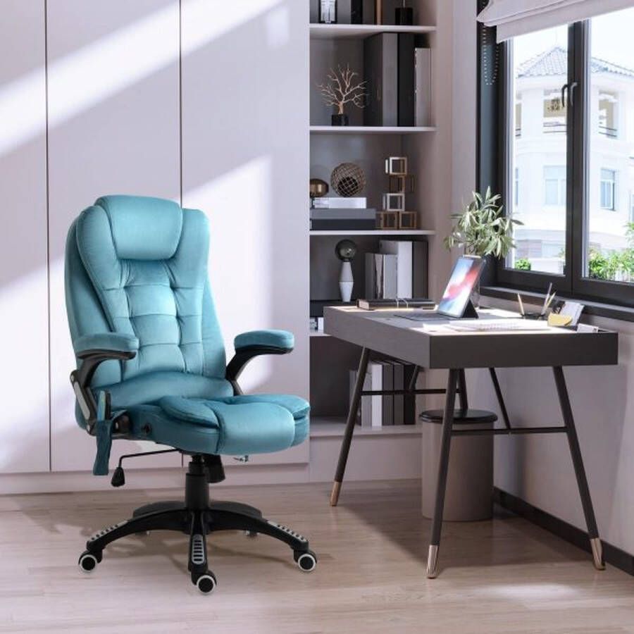 ZAZA Home Gamingstoel Ergonomische bureaustoelstoel Swivel stoel met massagefunctie Hoogte verstelbaar blauw 67 x 74 x 107-116 cm