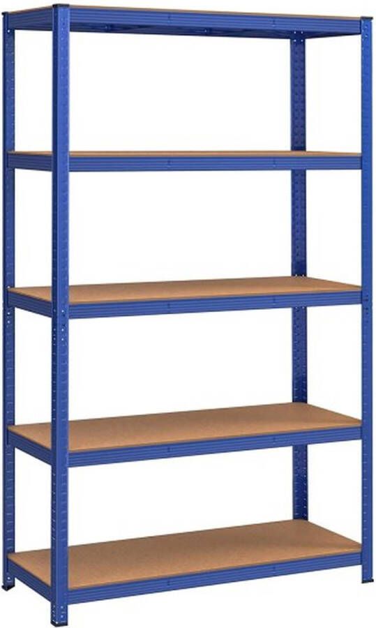 ZAZA Home Heavy duty stellingkast opbergrek 60 x 120 x 200 cm rek met stalen frame tot 875 kg belastbaar 5 verstelbare planken blauw