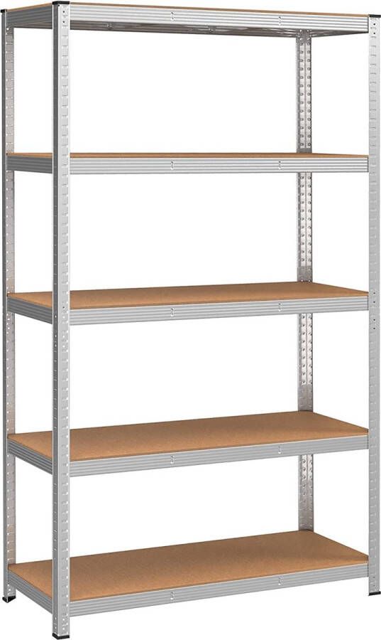 ZAZA Home Heavy duty stellingkast opbergrek 60 x 120 x 200 cm rek met stalen frame tot 875 kg belastbaar 5 verstelbare planken blauw