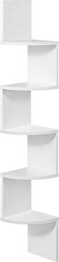 Songmics VASAGLE Hoekplank zwevende wandplank met 5 niveaus en zigzagdesign boekenplank wit LBC20WT - Foto 2