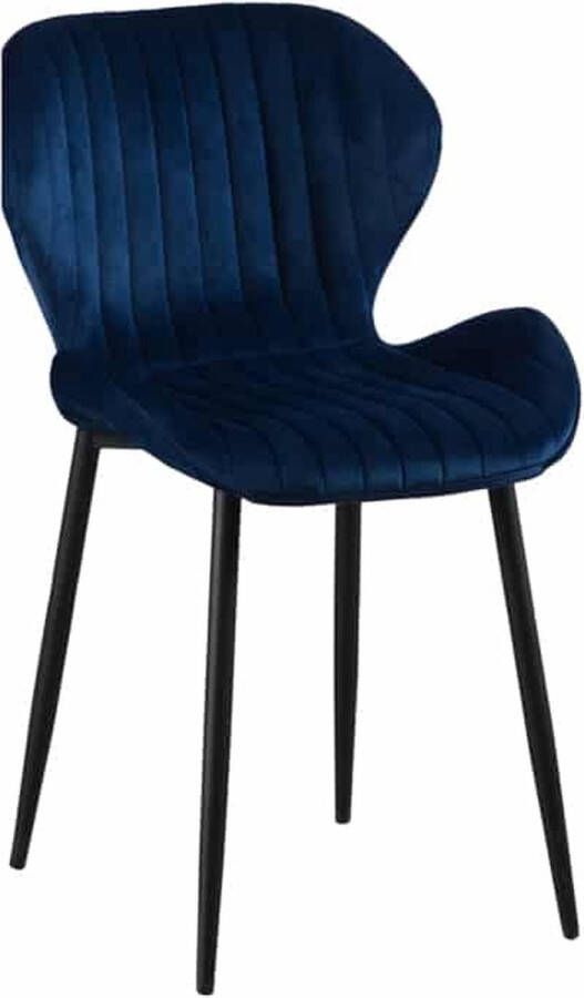 ZAZA Home Jay fluwelen eetkamerstoelen Blauw