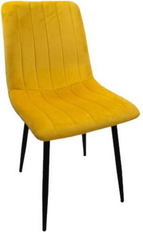 ZAZA Home Jayden fluwelen eetkamerstoelen set van 2 Geel