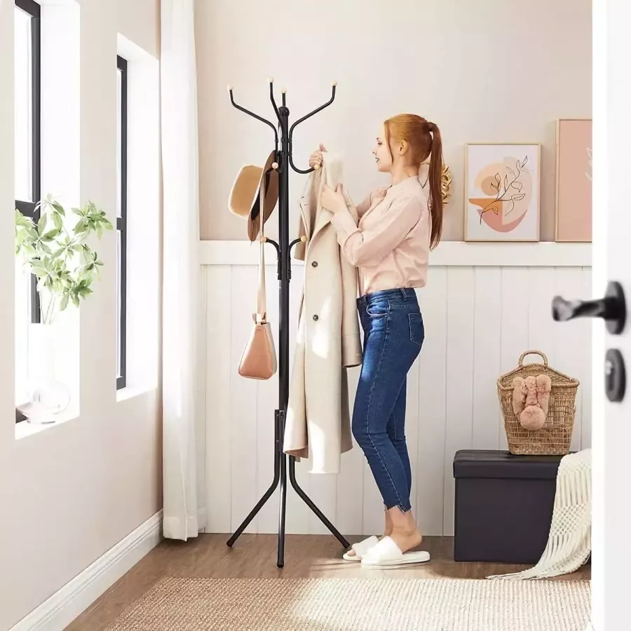 ZAZA Home Kapstok Kledingstandaard hoogte 182 cm standvastig zwart