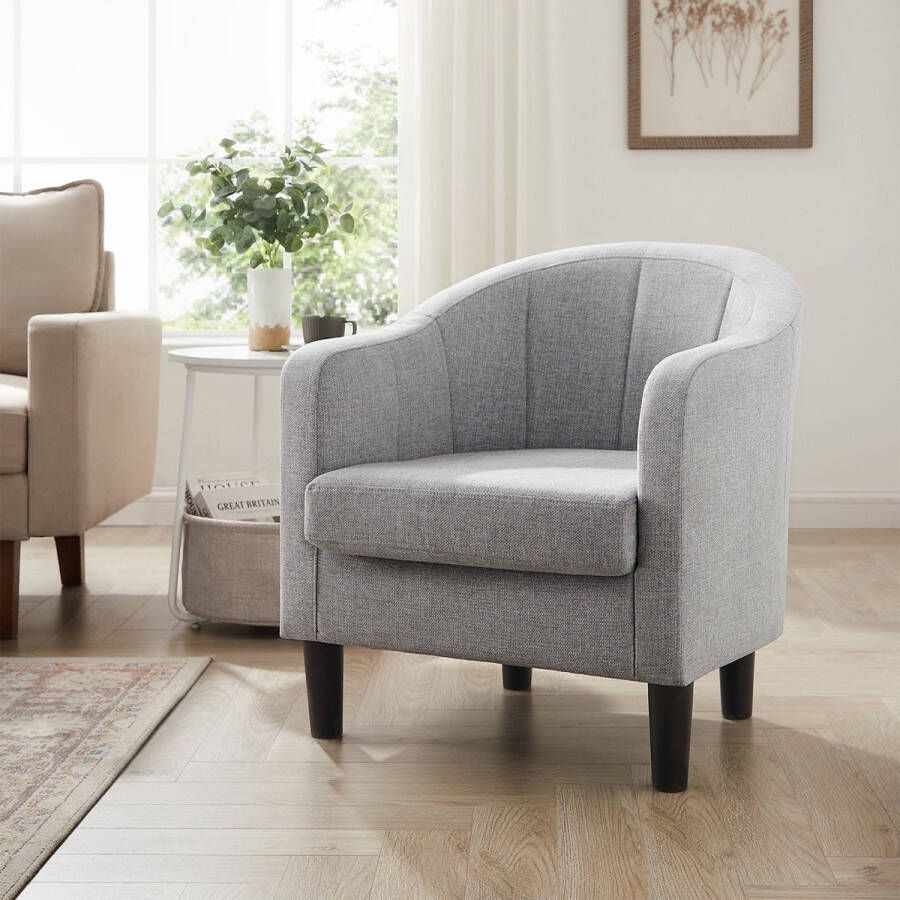 ZAZA Home Relaxfauteuil tv-fauteuil gestoffeerd zitkussen fauteuil grijs