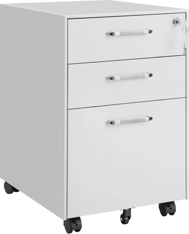 ZAZA Home Rolcontainer Onder Bureau Archiefkast Met Wieltjes Voor Documenten En Documenten Met Hangmappen