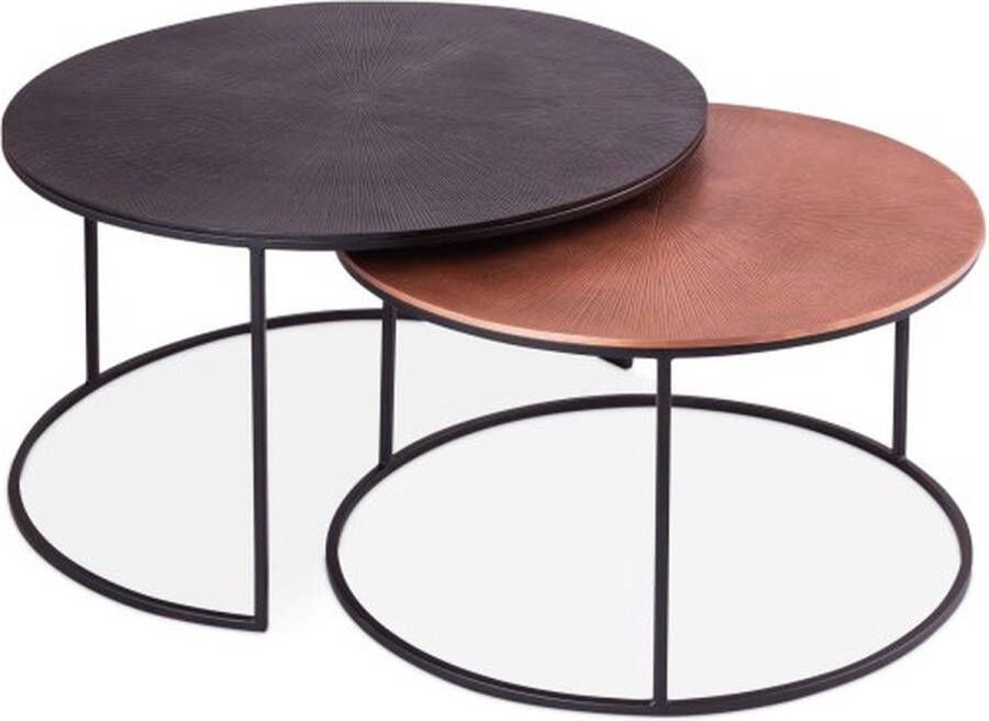 ZAZA Home Salontafel 'Livios' Metaal (Set Van 2)