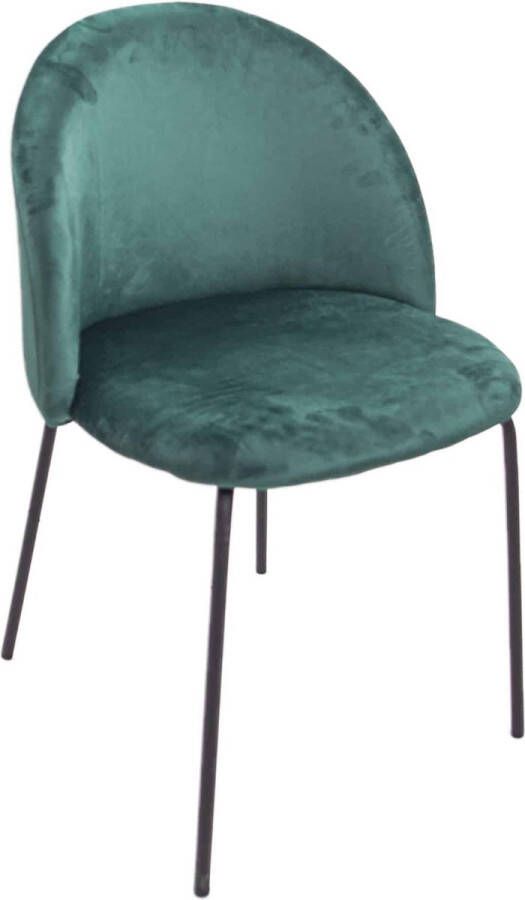 ZAZA Home Sam Fluwelen Eetkamerstoelen Groen