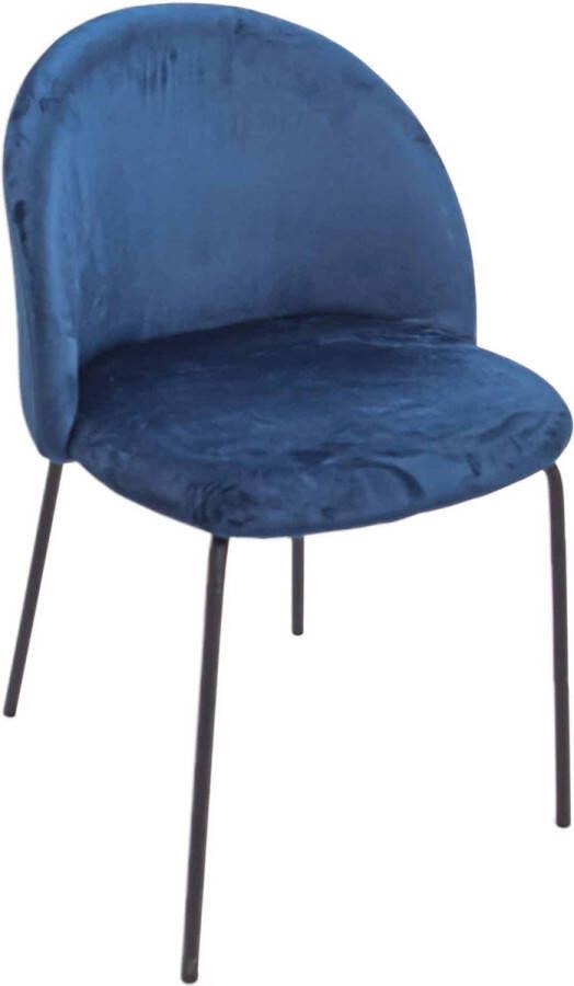 ZAZA Home Sam Fluwelen Eetkamerstoelen Set Van 2 Blauw