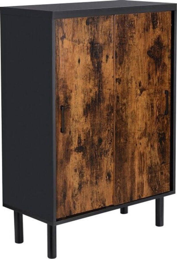 ZaZa Home & Office Schoenenkast – Schoenenrek 4 laags Opbergkast Opbergrek schoenen 16 paar schoenen – Industrieel