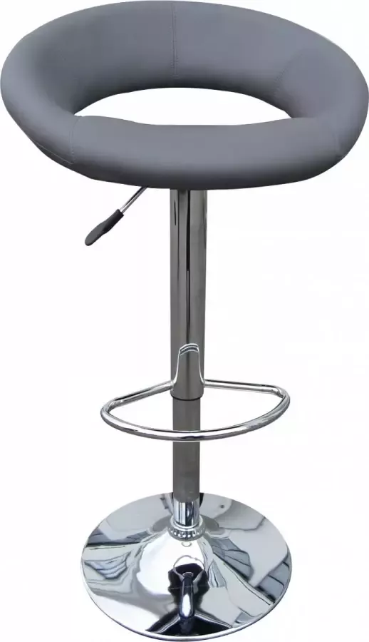 ZAZA Home Set van 2 Barstoel 'Berga' PU Grijs