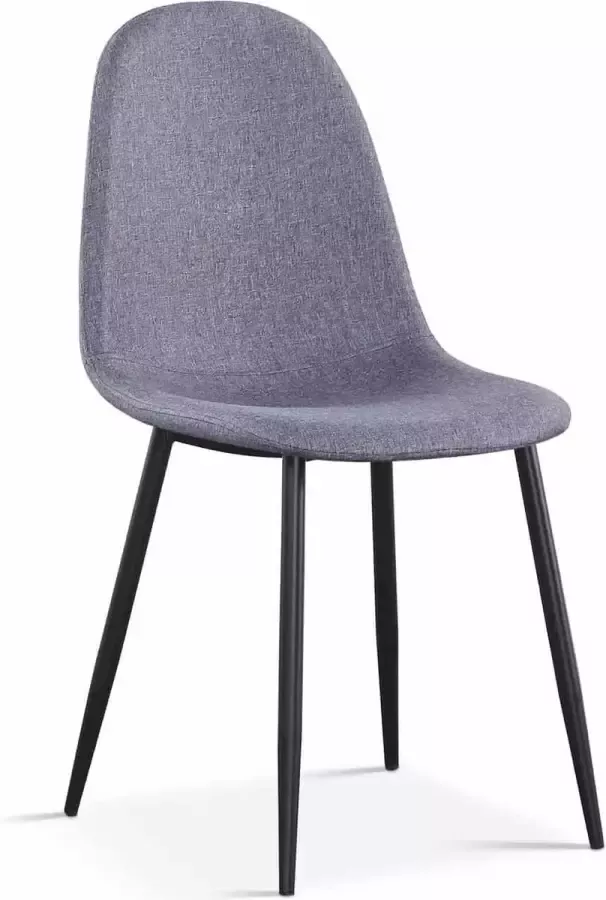 ZAZA Home Set van 2 Stoel 'Boy' Stof Grijs Zwarte poten