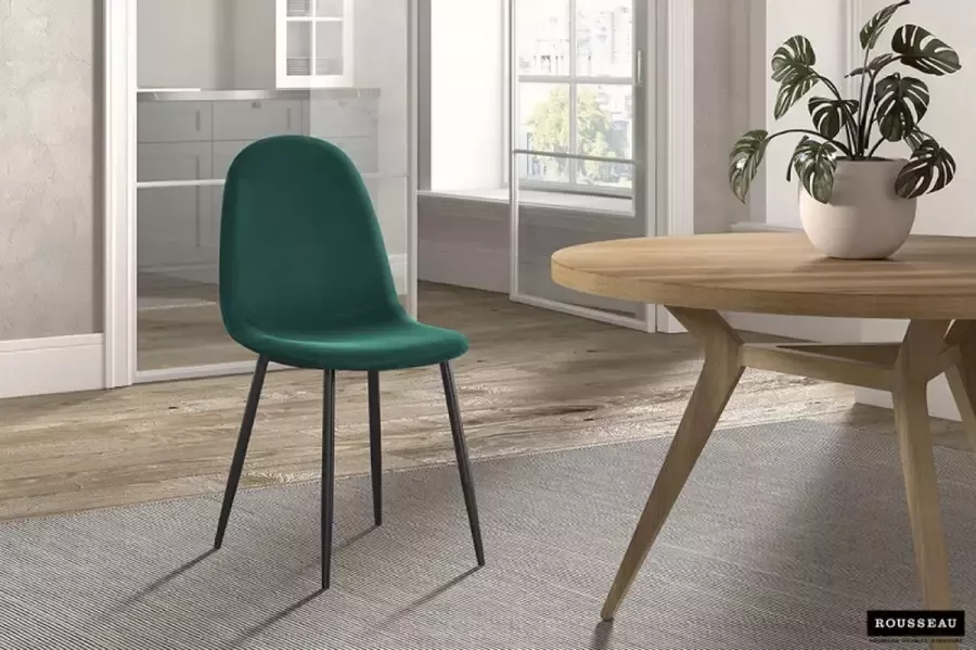 Stoelen Zaza Home – Velours bekleding – Zwarte poten Groen - Foto 2