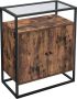 ZaZa Home & Office ZAZA Home Sideboard bijzetkast dressoir keukenkast met glazen oppervlak woonkamer hal kantoor stabiel stalen frame gehard glas industrieel design vintage bruin-zwart LSC013B01 - Thumbnail 2