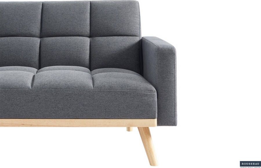 ZAZA Home Slaapbank Adana Grijs voor 3 personen Eucalyptushouten frame koudschuim matras