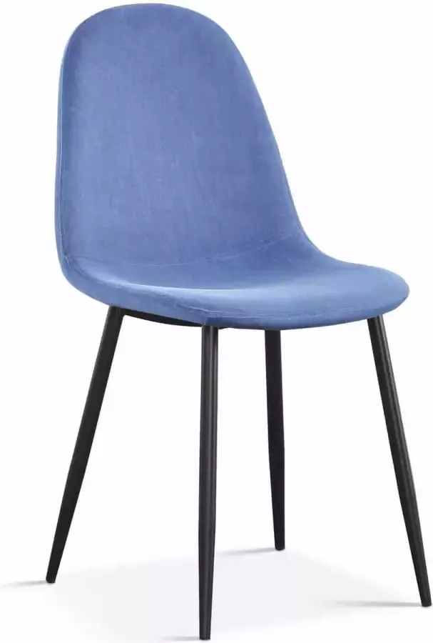 ZAZA Home Stoel 'Boy' Velours Blauw Zwarte poten