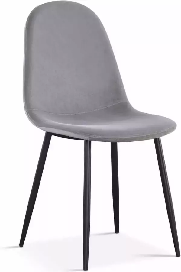 ZAZA Home Stoel 'Boy' Velours Grijs Zwarte poten