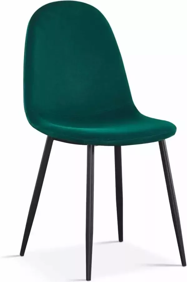 ZAZA Home Stoel 'Boy' Velours Groen Zwarte poten
