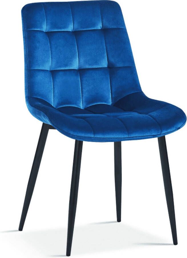 ZAZA Home Stoel 'Juta' Fluweel Blauw