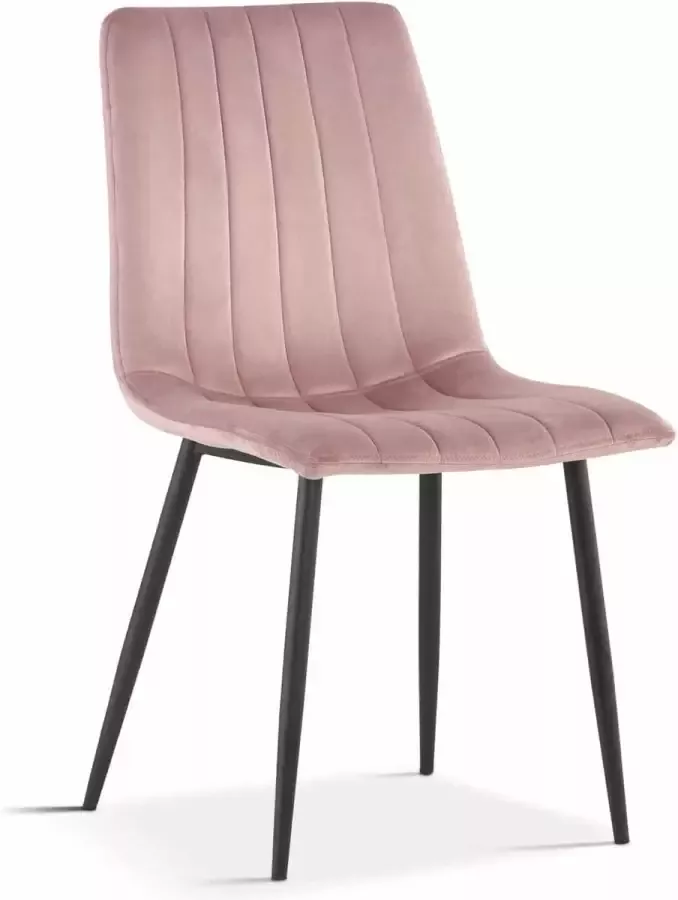 ZAZA Home Stoel 'Willis' Velours Roze Poten zwart