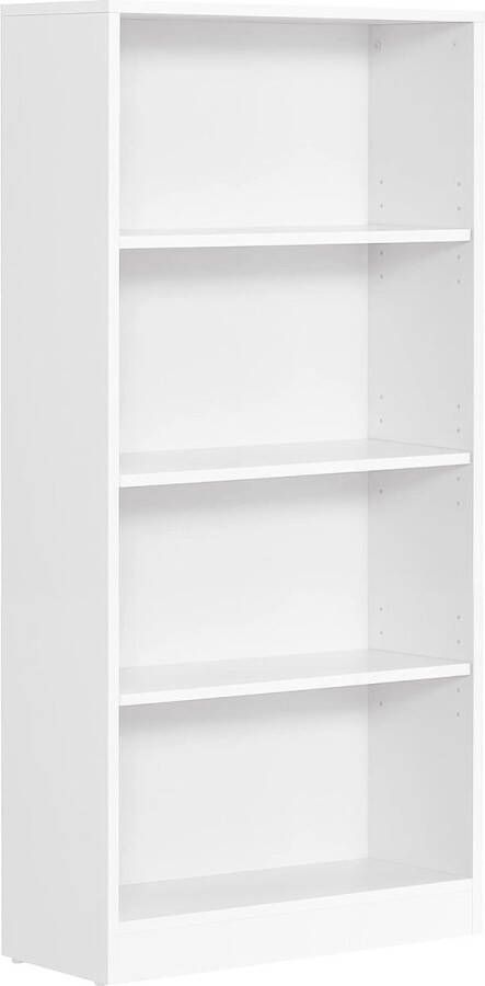 ZAZA Home 4-Neer boekenkast met verstelbare planken boekenkast voor kinderen en opslag van thuiskantoor 60 x 24 x 121 5 cm witte