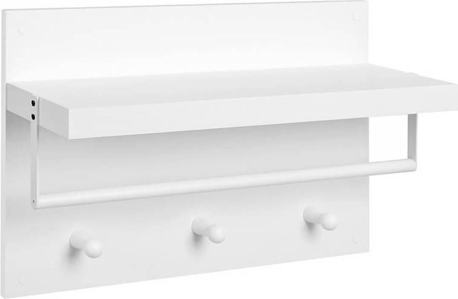 MAZAZU MIRA Home Wandkapstok Kapstok Wit metaal Spaanplaat 21.5x60x40