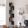 ZAZA Home Wandrek met 5 etages opbergkast van hout rek voor keuken slaapkamer woonkamer werkkamer zwart - Thumbnail 1