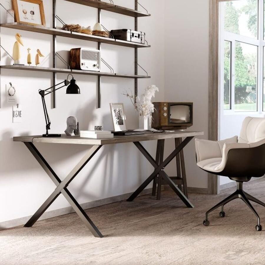 ZAZA Home 2 stuks stalen tafelpoten tafel voeten voor eettafel bureau salontafel tafel frame in x-vorm zwart 72 cm