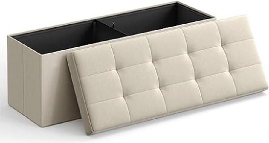 ZAZA Home 43 inch vouwopslag Ottomaanse bank opbergkist voet ruststoel slaapkamerbank met opslag beige