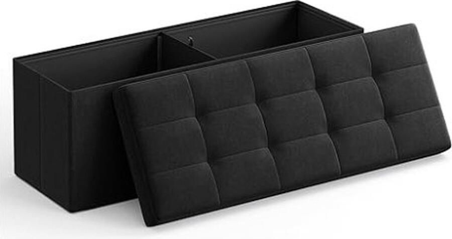ZAZA Home 43 inch vouwopslag Ottomaanse bank opbergkist voet ruststoel slaapkamerbank met opslag zwarte
