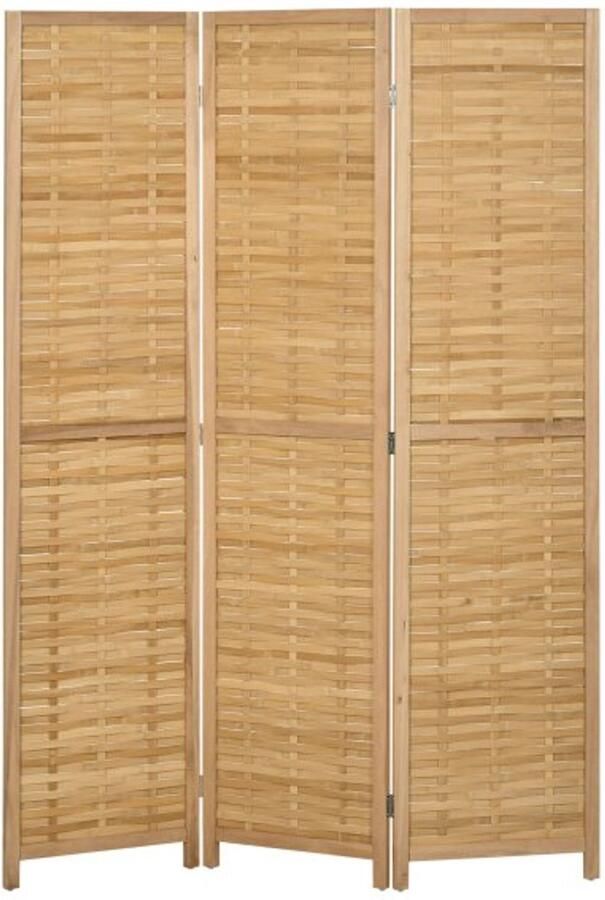 ZAZA Home 3-delige kamerscherm van bamboe 120 x 170 cm Vouwbare scheidingswand voor woonkamer en slaapkamer