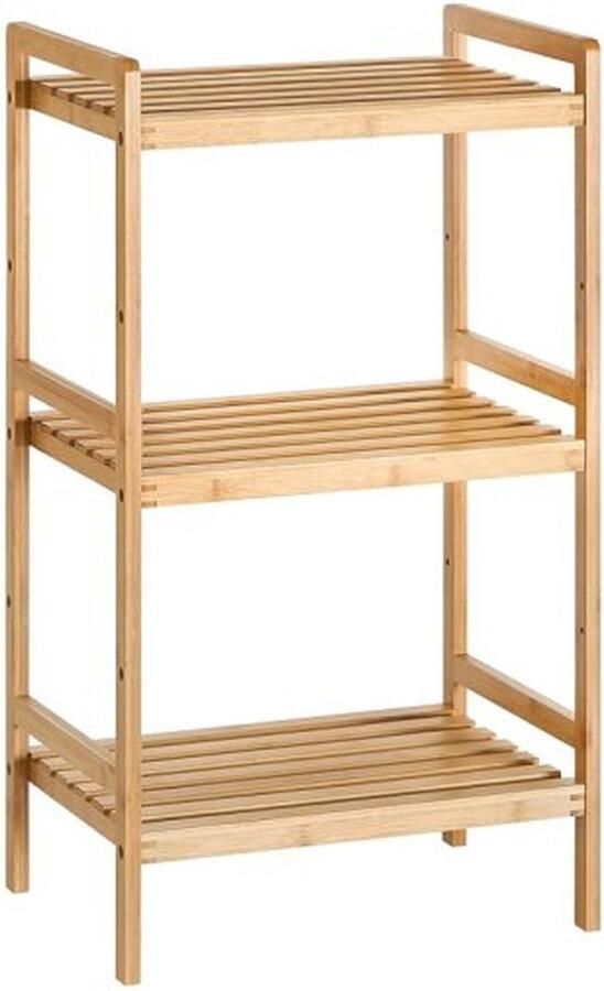 ZAZA Home Bambooplank 3 -laags badkamerplank boekenkast 45 x 31 5 x 80 cm voor woonkamer slaapkamer balkon houten kleur