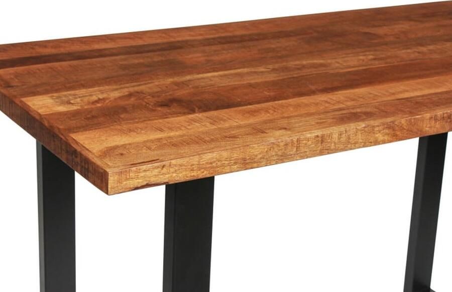 ZAZA Home Bartafel 'Nicola' 160 cm Mangolia H 93cm Structuur metaal blad exotisch hout mangolia Top 45 mm - Foto 2
