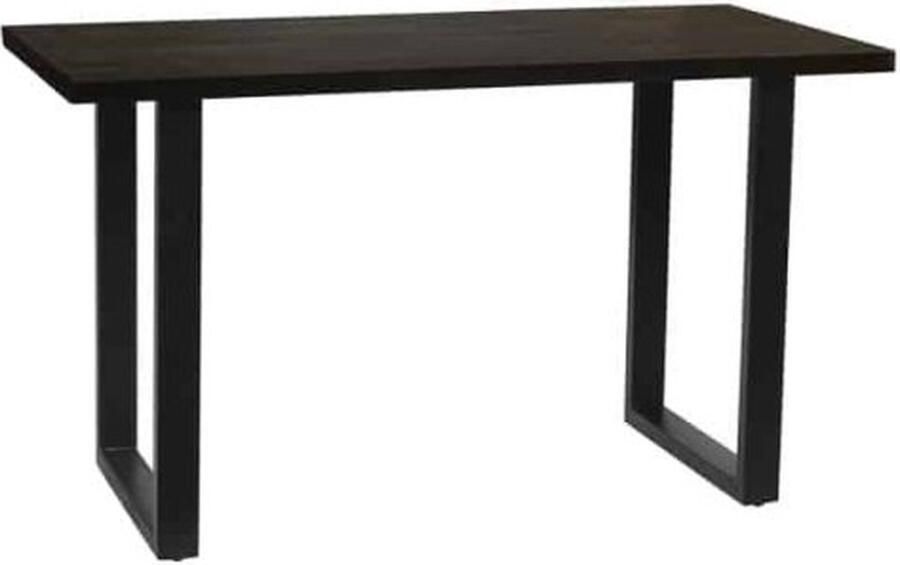 ZAZA Home Bartafel 'Nicola' 160 cm Mangolia zwart H 93cm Structuur metaal blad exotisch hout mangolia