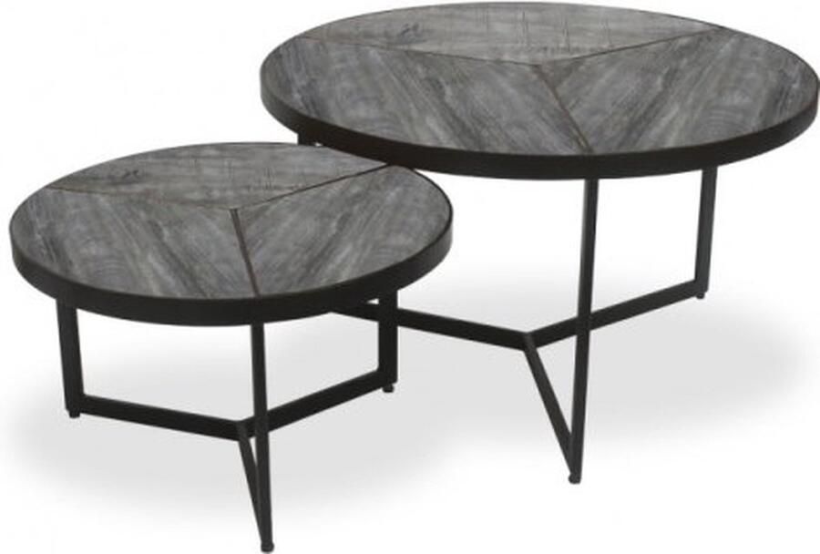 ZAZA Home Bijzettafel 'Laveu' Grijs 2-Delig