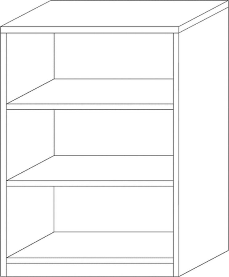 ZAZA Home Boekenkast 'Spacio' 2 legplanken Grijze eik Spaanderplaat ABS boorden en decor - Foto 2