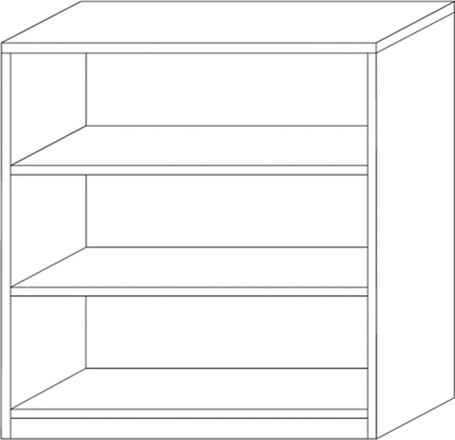 ZAZA Home Boekenkast 'Spacio' 2 legplanken Grijze eik Spaanderplaat ABS boorden en decor - Foto 2