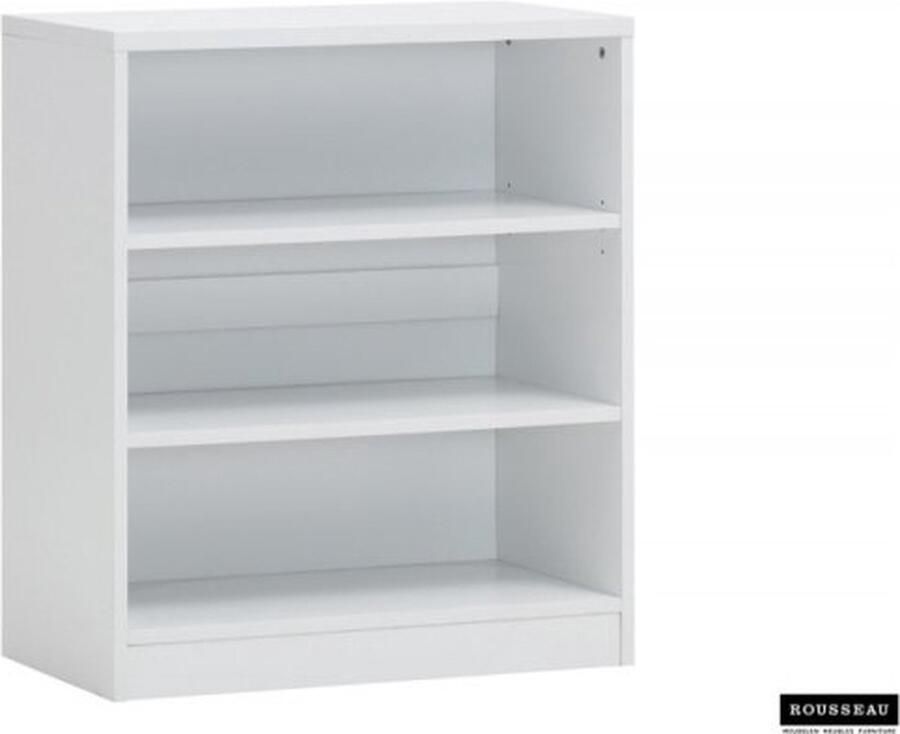 ZAZA Home Boekenkast 'Spacio' 2 legplanken Wit Spaanderplaat ABS boorden en decor