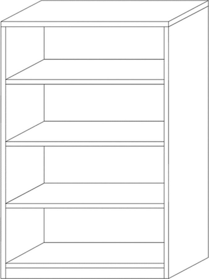 ZAZA Home Boekenkast 'Spacio' 3 legplanken Wit Spaanderplaat ABS boorden en decor - Foto 2