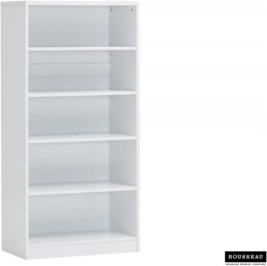 ZAZA Home Boekenkast 'Spacio' 4 legplanken Wit Spaanderplaat ABS boorden en decor