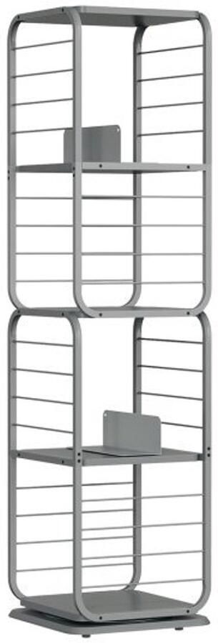 ZAZA Home Boekenkast Stalen structuur 360° draaibaar duif grijs