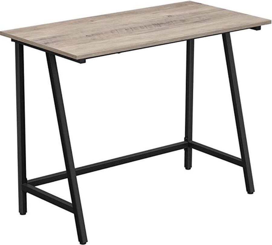 ZaZa Home & Office Bureau computer bureau thuiskantoor kantoor studeerkamer woonkamer stal ruimtebesparend eenvoudig te monteren industrieel ontwerp 100 x 50 x 75 cm grijs-zwart LWD040B02