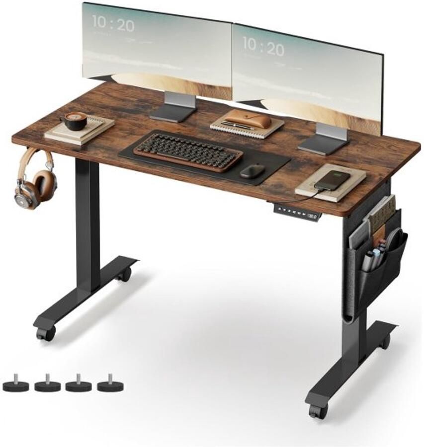 ZAZA Home Bureau Elektrisch Hoogte verstelbaar Vintage bruin