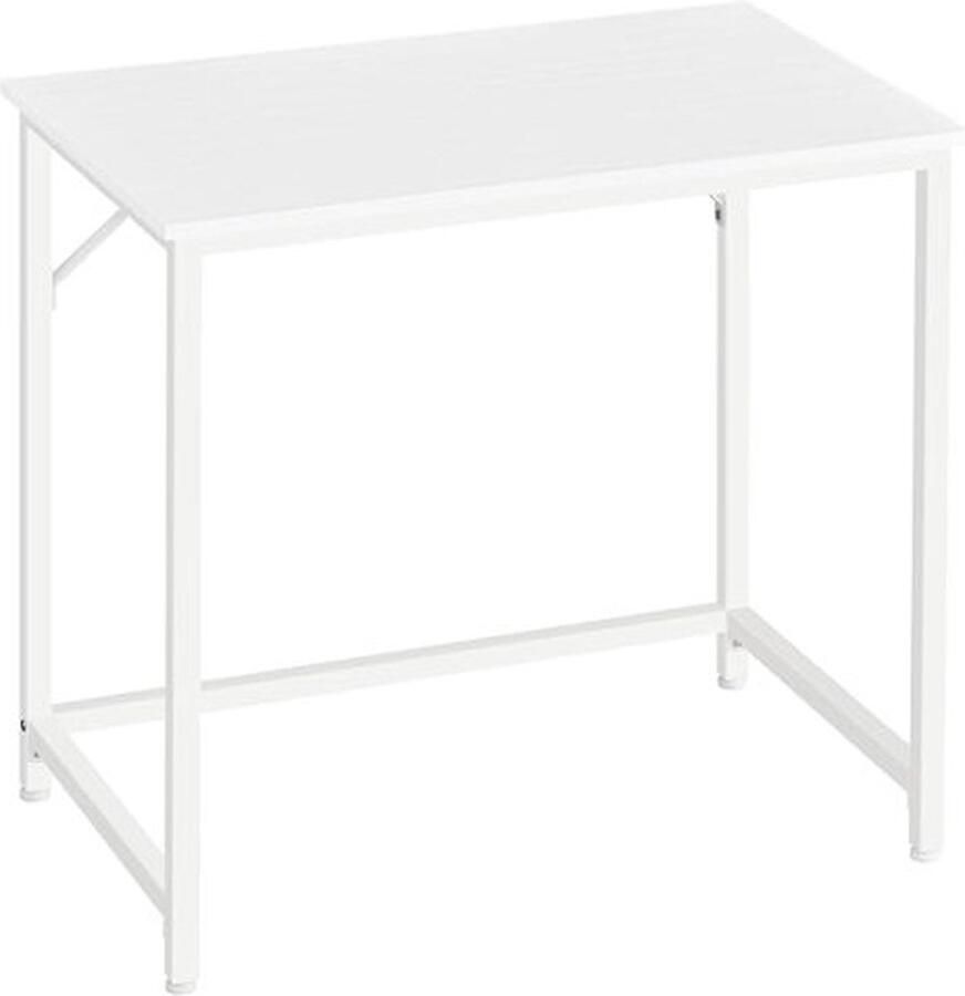 ZAZA Home Bureau kleine computerbureau kantoor voor studie slaapkamer 50 x 80 x 76 cm modern metalen frame esdoorn witte