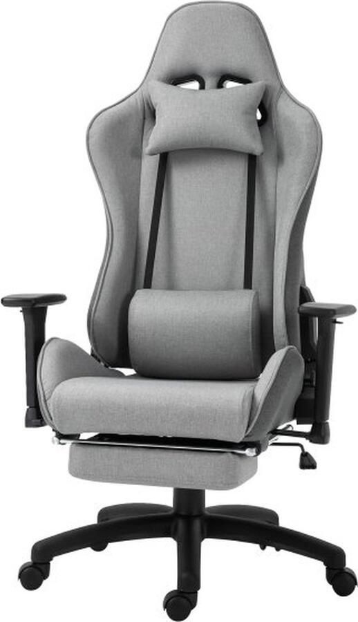 ZAZA Home ergonomische-bureaustoel-met-armleuning-en-kantelfunctie-grijs-comfortabel