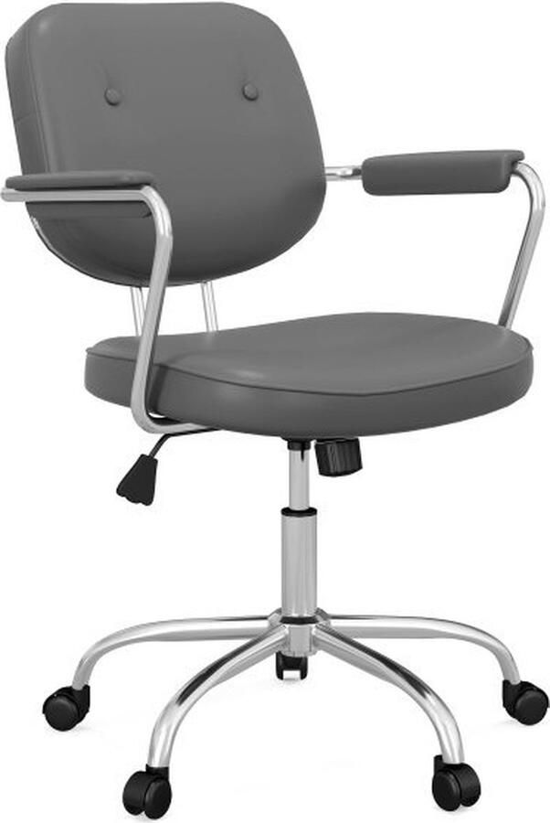 ZAZA Home bureaustoel-ergonomischer-schreibtischstuhl-hohenverstellbar-82-92-cm-mit-rollen-bis-120-kg-grau-fur-buro-en-homeoffice