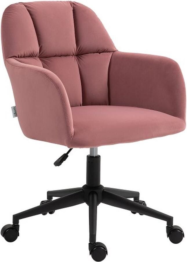 ZAZA Home draaistoel-bureaustoel-modern-in-hoogte-verstelbaar-met-armleuning-fluweel-tot-120kg-voor-woonkamer-thuiskantoor-roze